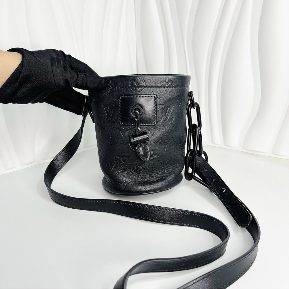 LOUIS VUITTON Shoulder Bag M44628 leather Monogram Shadow Chalk Nano Bag